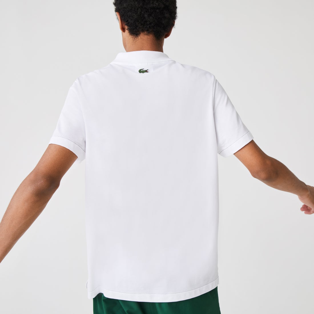 ラコステ LACOSTE カレッジロゴプリントポロシャツ （ホワイト 