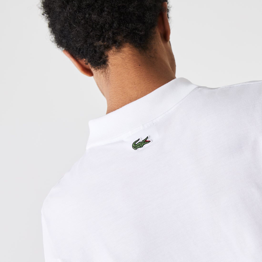 ラコステ LACOSTE カレッジロゴプリントポロシャツ （ホワイト 