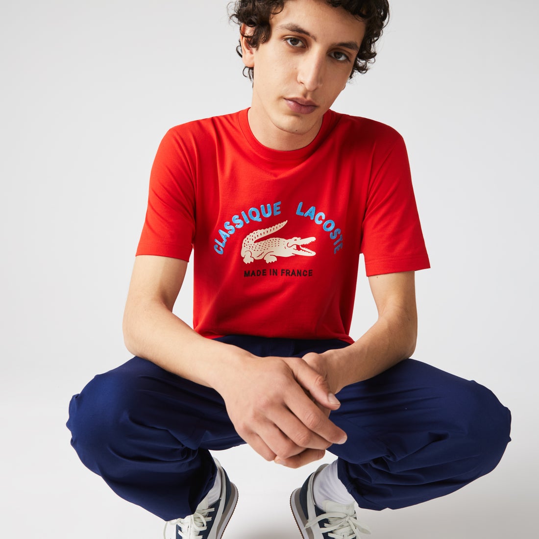 ラコステ LACOSTE カレッジロゴオーガニックコットンTシャツ 
