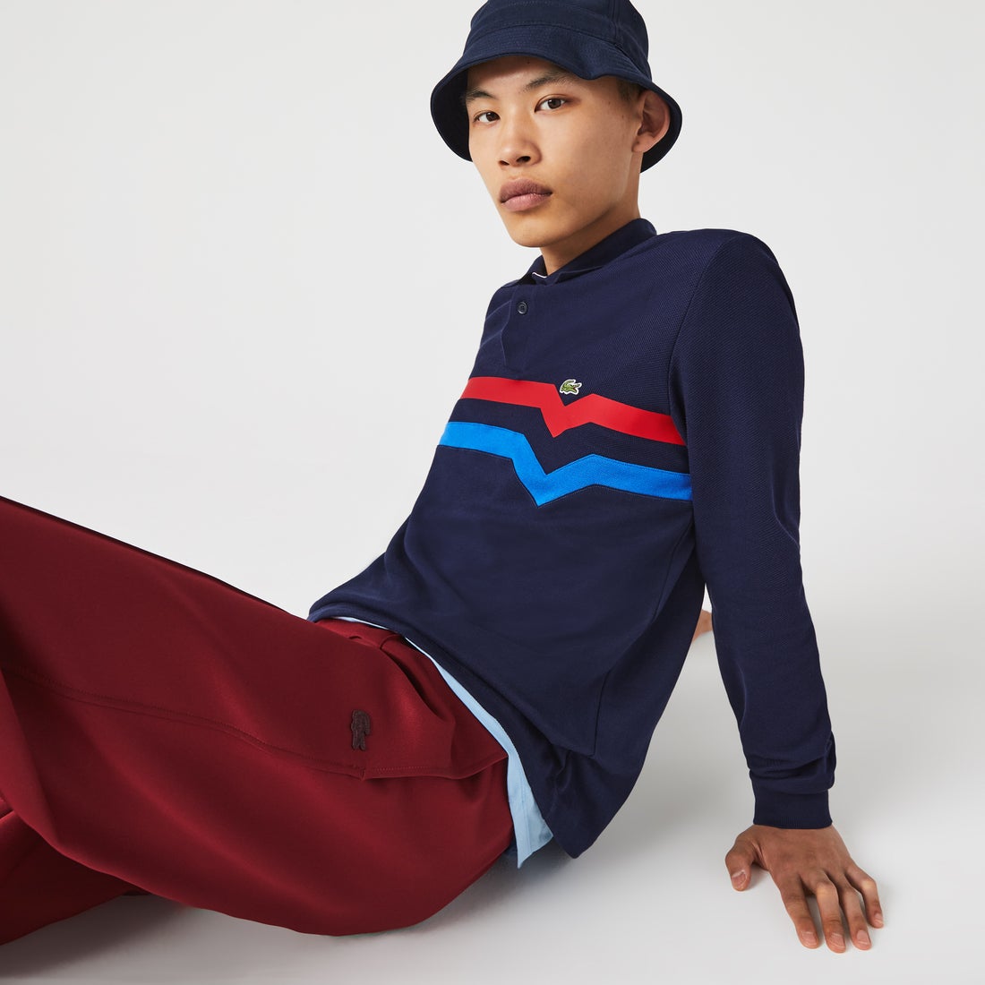 ラコステ LACOSTE メイド・イン・フランス 切り替えラインオーガニック 