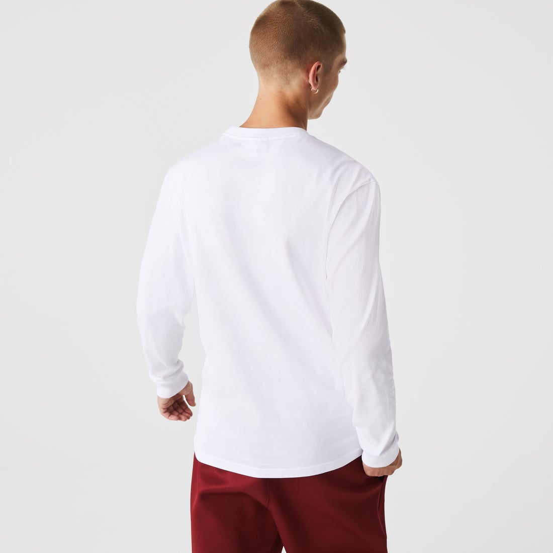 ラコステ LACOSTE カレッジプリントロングスリーブTシャツ （ネイビー 