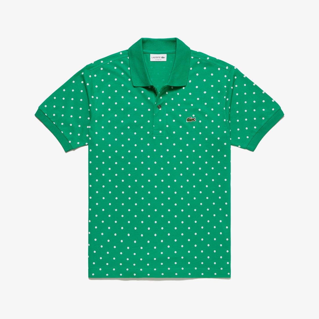 ラコステ LACOSTE ポルカドットミニ鹿の子ポロシャツ （グリーン 