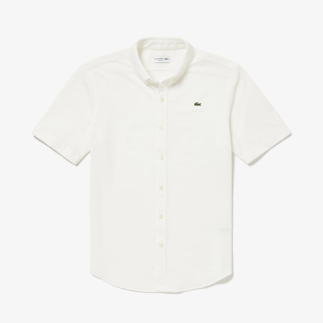 ラコステ LACOSTE コットン×リネン鹿の子地半袖ボタンダウンシャツ 