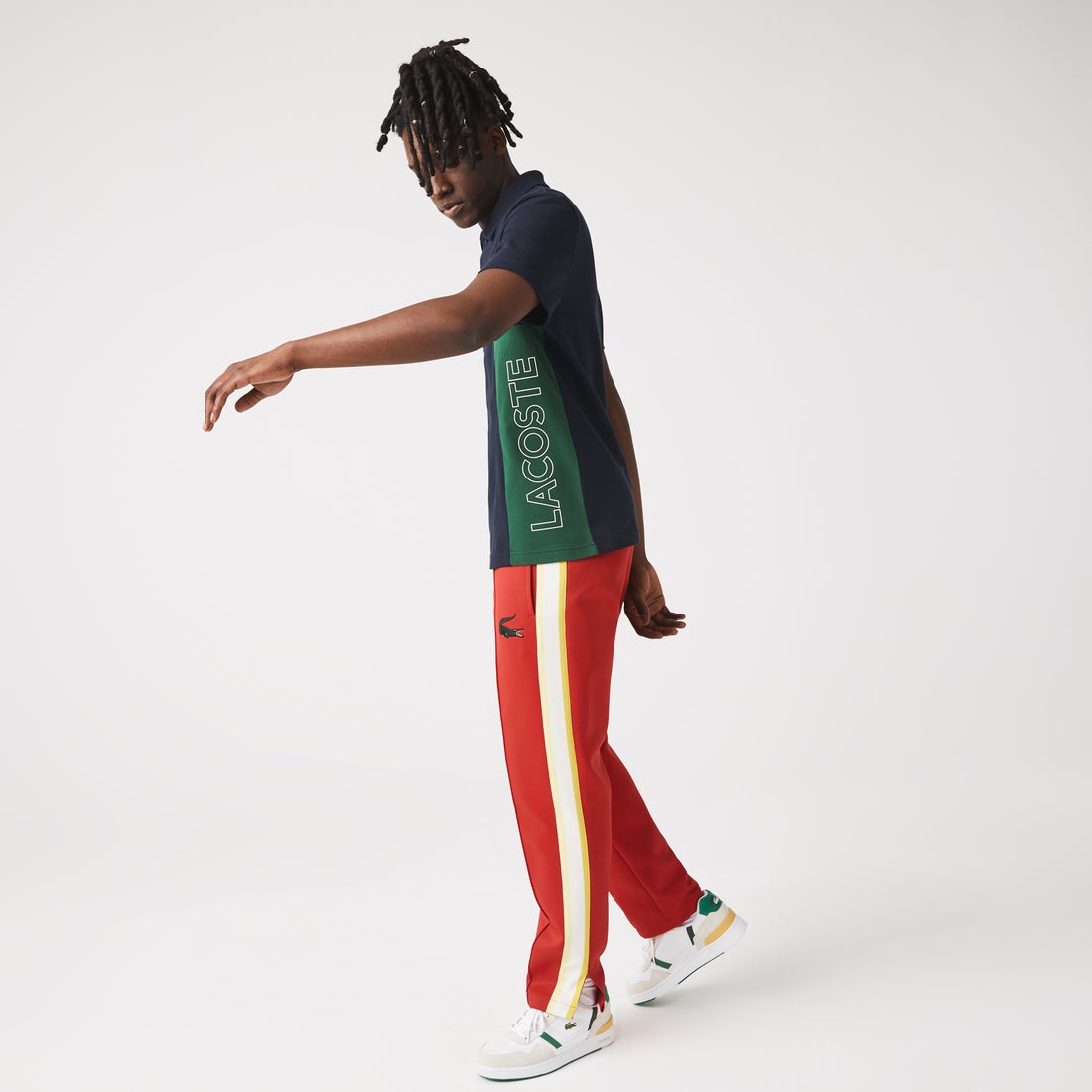 ラコステ LACOSTE アシンメトリーカラーブロッキングポロシャツ 
