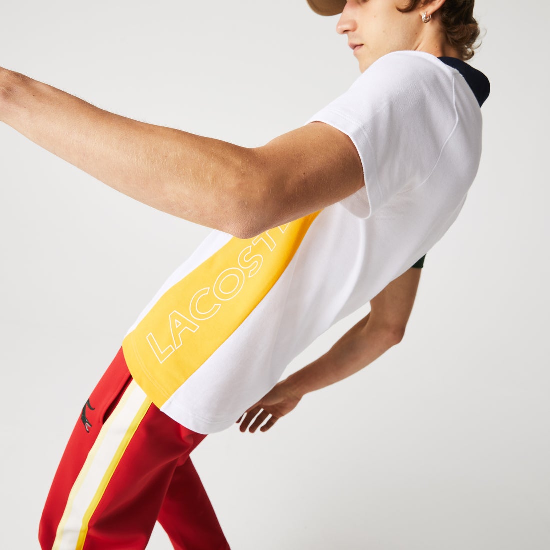 ラコステ LACOSTE アシンメトリーカラーブロッキングポロシャツ 