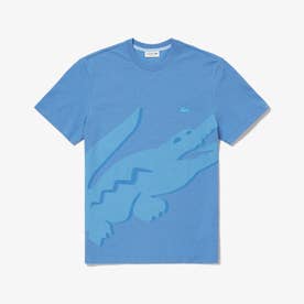 オーバーサイズプリント鹿の子地Tシャツ （ブルー）
