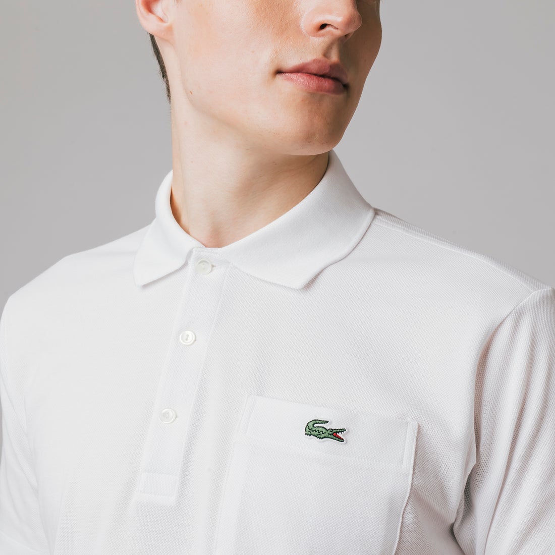 ラコステ LACOSTE 80sリバイバルポケットポロシャツ （ベージュ） -靴 