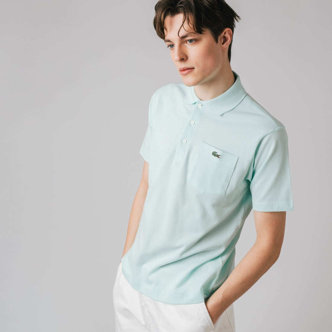 ラコステ LACOSTE 80sリバイバルポケットポロシャツ （ホワイト 