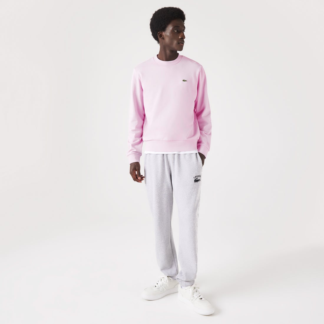 ラコステ LACOSTE エッセンシャルクルーネックスウェット （ピンク 