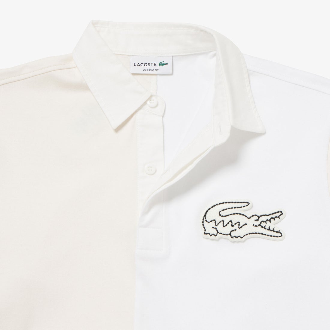 ラコステ LACOSTE カラーブロックラガーシャツ （オフホワイト