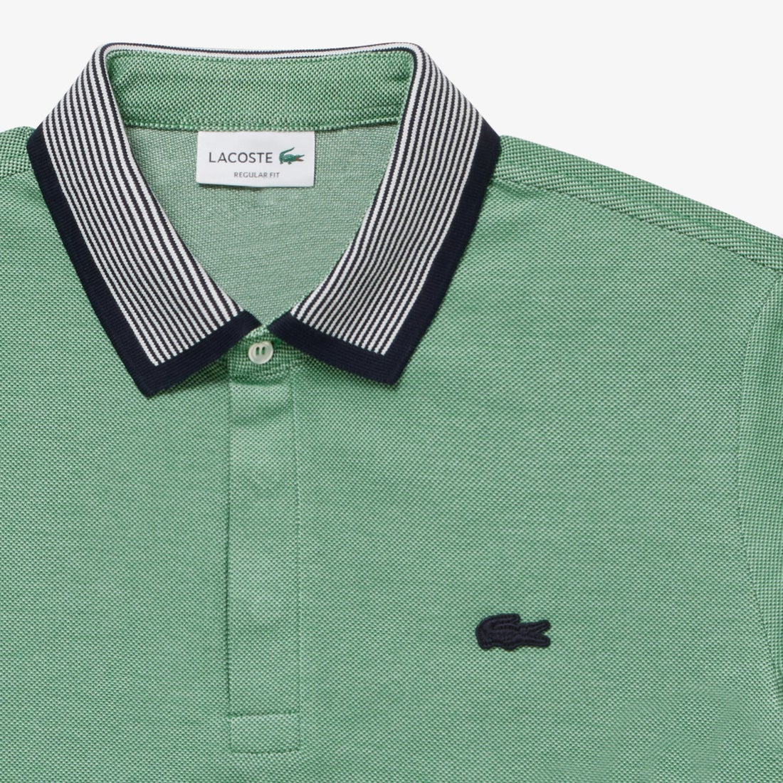 ラコステ LACOSTE ストライプパリポロシャツ （グリーン 