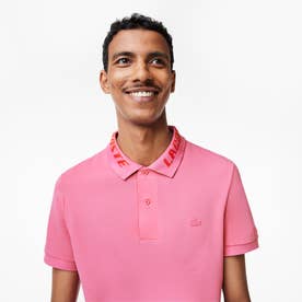 エコ鹿の子地ジャカードカラーポロシャツ （ピンク）