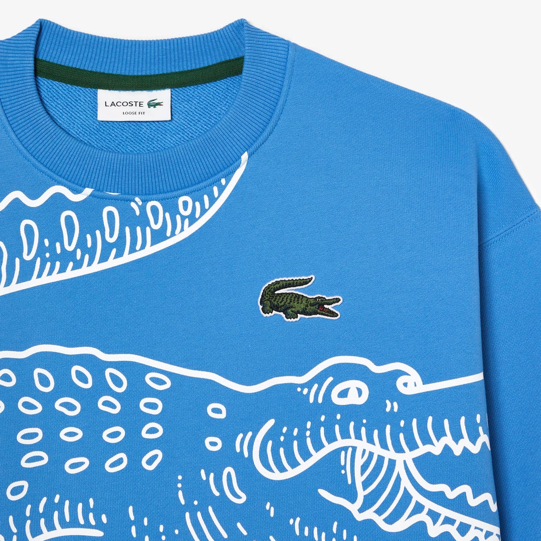 ラコステ LACOSTE オーバーサイズプリントクルーネックスウェット 