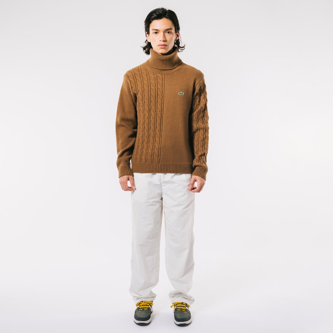 ラコステ LACOSTE アシンメトリータートルネックニットセーター