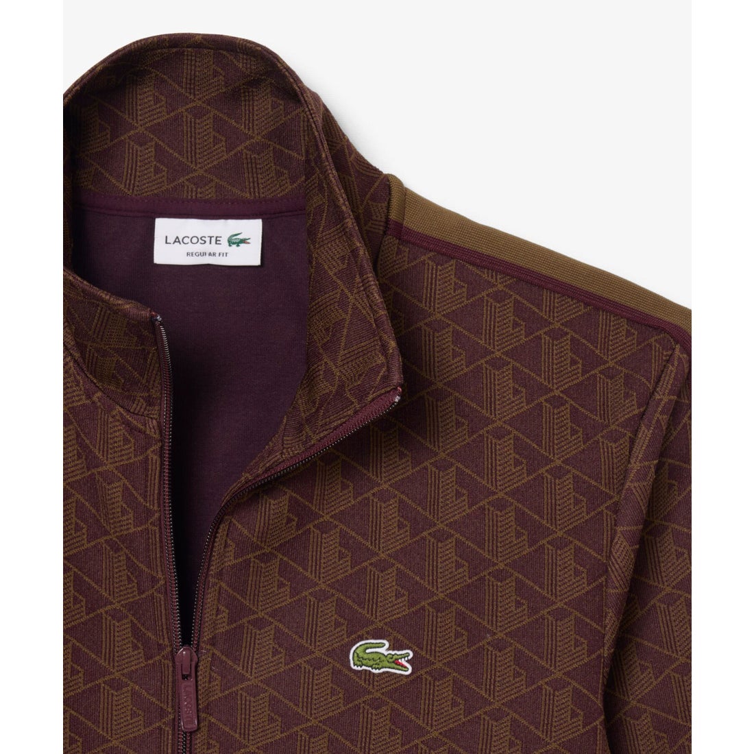 LACOSTE モノグラム トラックジャケット レッド FR4 LACOSTE モノグラムジャカードトラックジャケット 【セットアップ対応