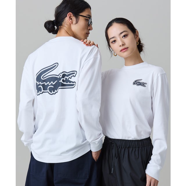 【オンライン限定】オーバーサイズ バックプリント ロングスリーブTシャツ （ホワイト×ブラック）