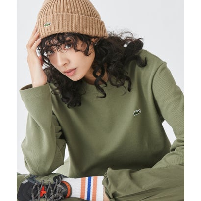 ラコステ LACOSTE クラシックフィット ビッグピケ ロングスリーブTシャツ （ライトブラウン）｜詳細画像