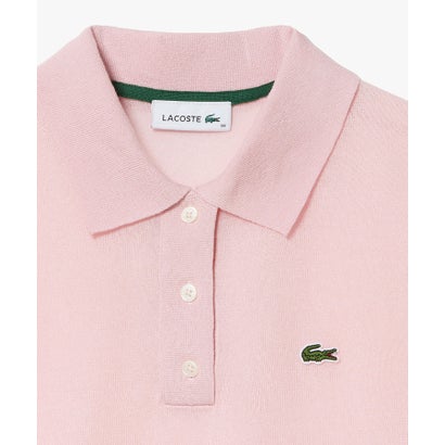 ラコステ LACOSTE シアーラメニットポロシャツ （ベビーピンク）｜詳細画像
