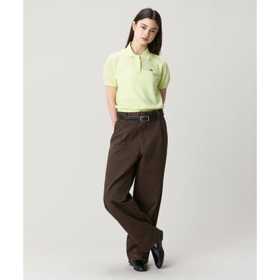 ラコステ LACOSTE シアーラメニットポロシャツ （ベビーピンク）｜詳細画像