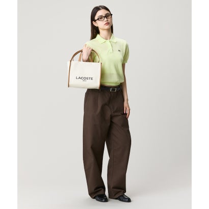 ラコステ LACOSTE シアーラメニットポロシャツ （ベビーピンク）｜詳細画像