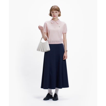 ラコステ LACOSTE シアーラメニットポロシャツ （ブラック）｜詳細画像