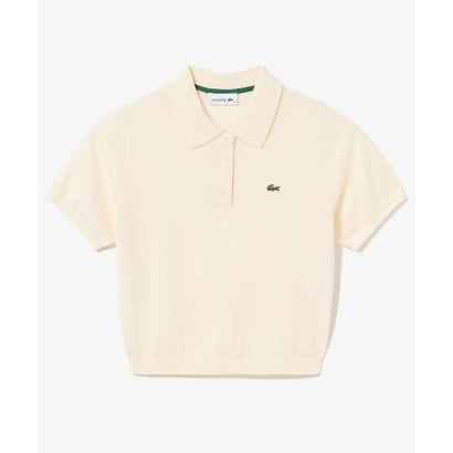 ラコステ LACOSTE シアーラメニットポロシャツ （ブラック）｜詳細画像