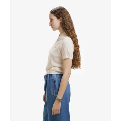 ラコステ LACOSTE シアーラメニットポロシャツ （ブラック）｜詳細画像