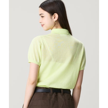 ラコステ LACOSTE シアーラメニットポロシャツ （ベージュ）｜詳細画像