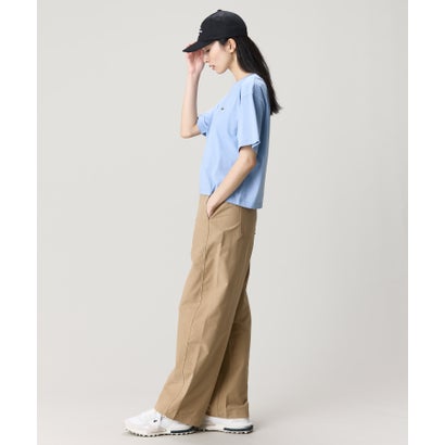 ラコステ LACOSTE クロップド丈 ピグメントダイTシャツ （サックスブルー）｜詳細画像