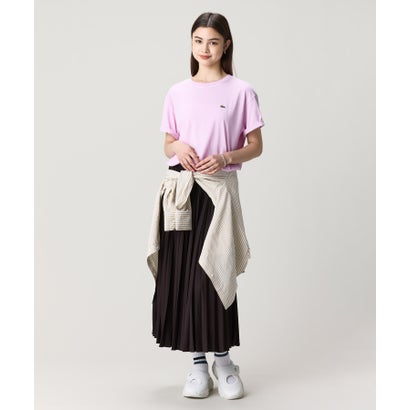 ラコステ LACOSTE クロップド丈 ピグメントダイTシャツ （サックスブルー）｜詳細画像
