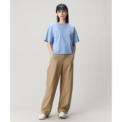 ラコステ LACOSTE クロップド丈 ピグメントダイTシャツ （アイボリー）｜詳細画像