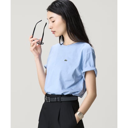 ラコステ LACOSTE クロップド丈 ピグメントダイTシャツ （アイボリー）｜詳細画像