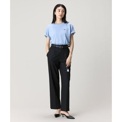 ラコステ LACOSTE クロップド丈 ピグメントダイTシャツ （アイボリー）｜詳細画像