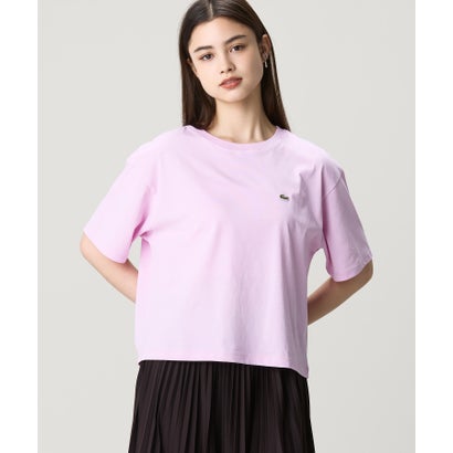 ラコステ LACOSTE クロップド丈 ピグメントダイTシャツ （アイボリー）｜詳細画像