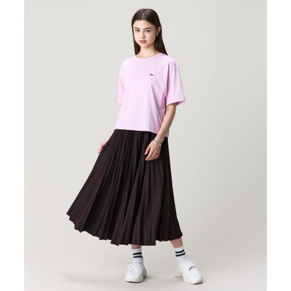 ラコステ LACOSTE クロップド丈 ピグメントダイTシャツ （ブラック）｜詳細画像