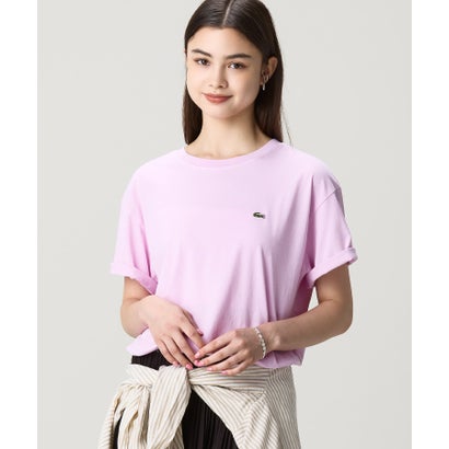 ラコステ LACOSTE クロップド丈 ピグメントダイTシャツ （ブラック）｜詳細画像
