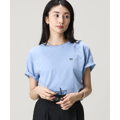 ラコステ LACOSTE クロップド丈 ピグメントダイTシャツ （オフホワイト）｜詳細画像