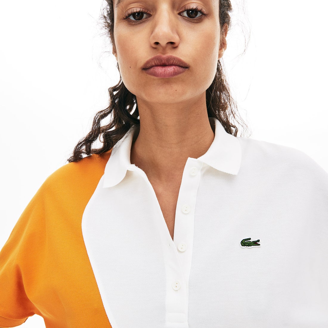 ラコステ LACOSTE アシンメトリーカラーブロッキングキモノスリーブ 
