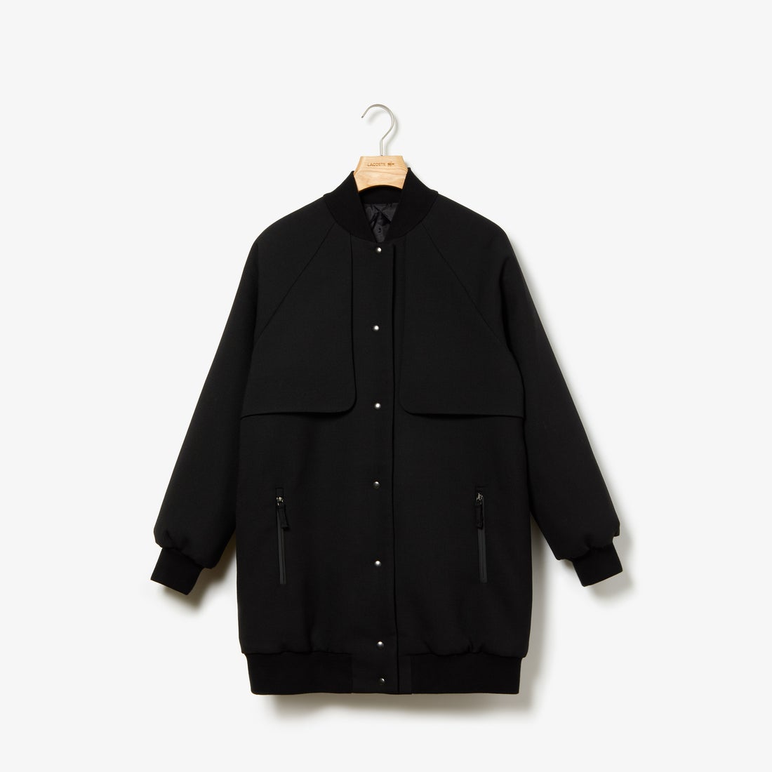 ラコステ LACOSTE ロングバーシティコート （ブラック） -靴 