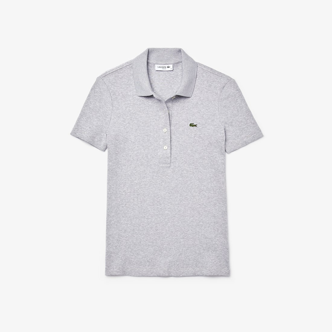 LACOSTE ラコステ ポロシャツ(半袖) S 刺繍ロゴ 日本製 グレーの通販は 