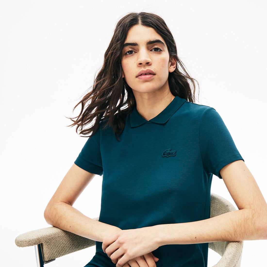 ラコステ LACOSTE 『LACOSTE L!VE』バックネックオープンポロドレス