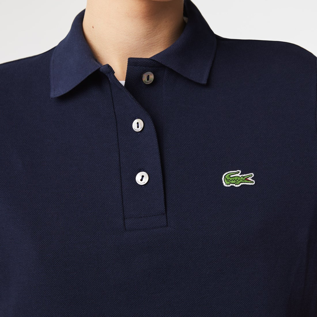 ラコステ LACOSTE オーガニックコットンピケポロドレス （ライトブルー