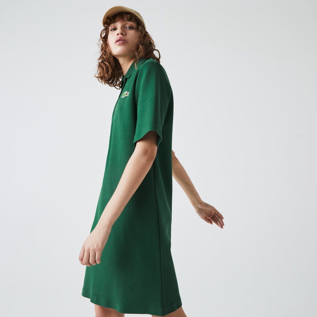 ラコステ LACOSTE オーガニックコットンピケポロドレス （ライトブルー