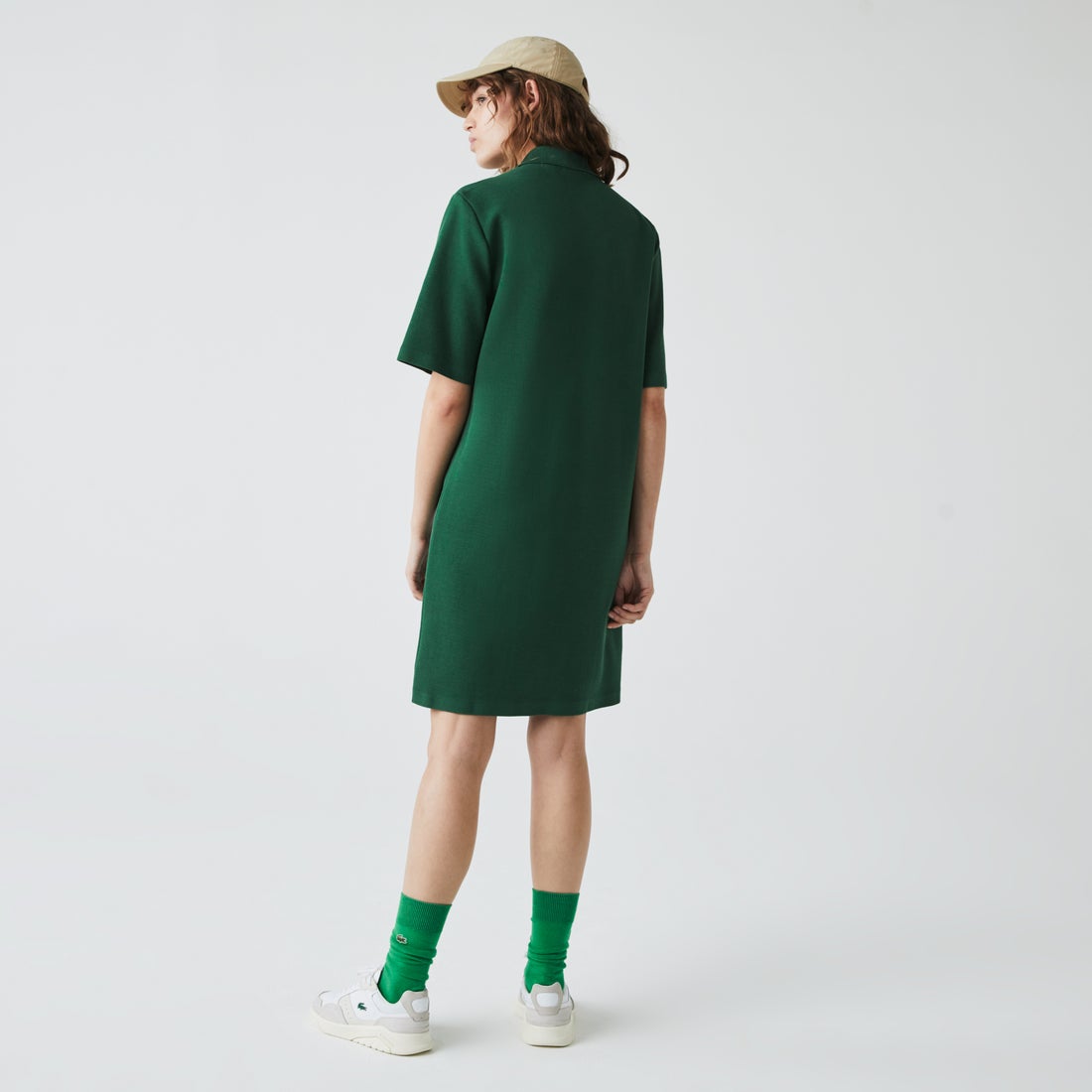 ラコステ　オーガニックコットンピケポロドレス　34 ライトブルー ラコステ LACOSTE オーガニックコットンピケポロドレス （ライトブルー