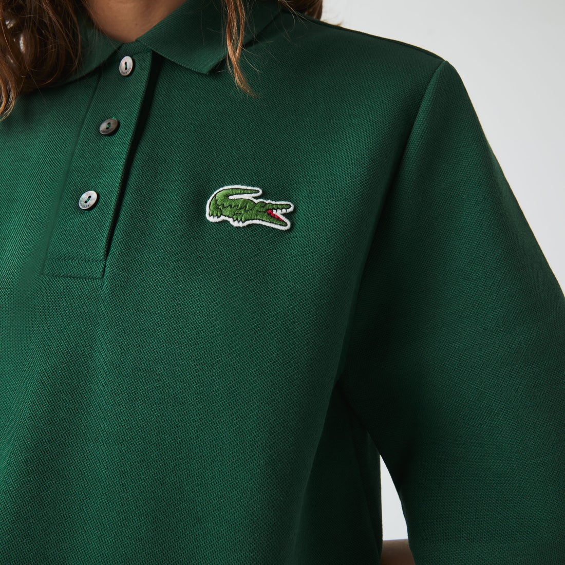 ラコステ LACOSTE オーガニックコットンピケポロドレス （ライトブルー