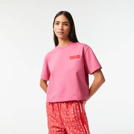 グラフィカルロゴオーバーサイズクルーネックTシャツ （ピンク）