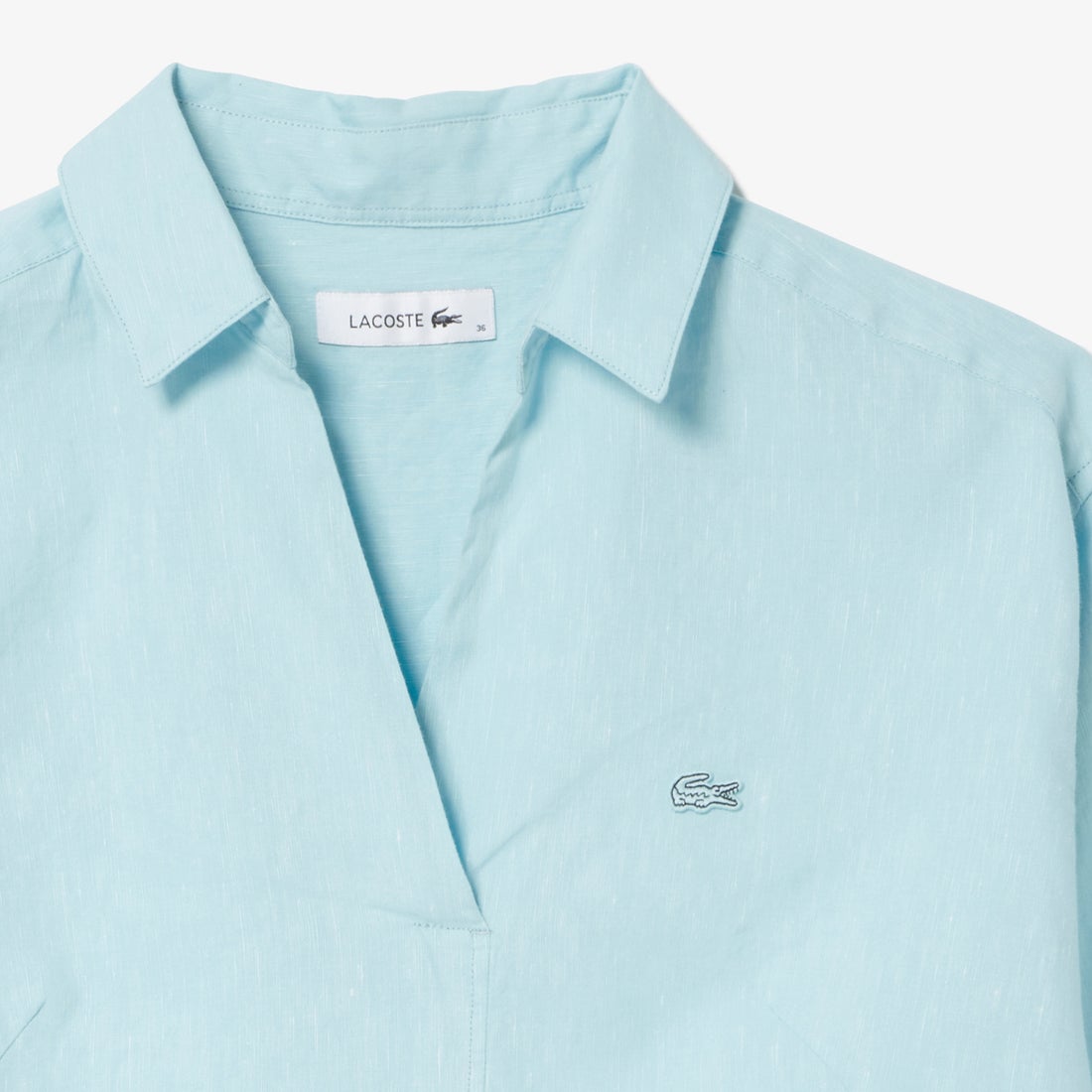 ラコステ LACOSTE リネンコットンスキッパーネックシャツ （ライト 
