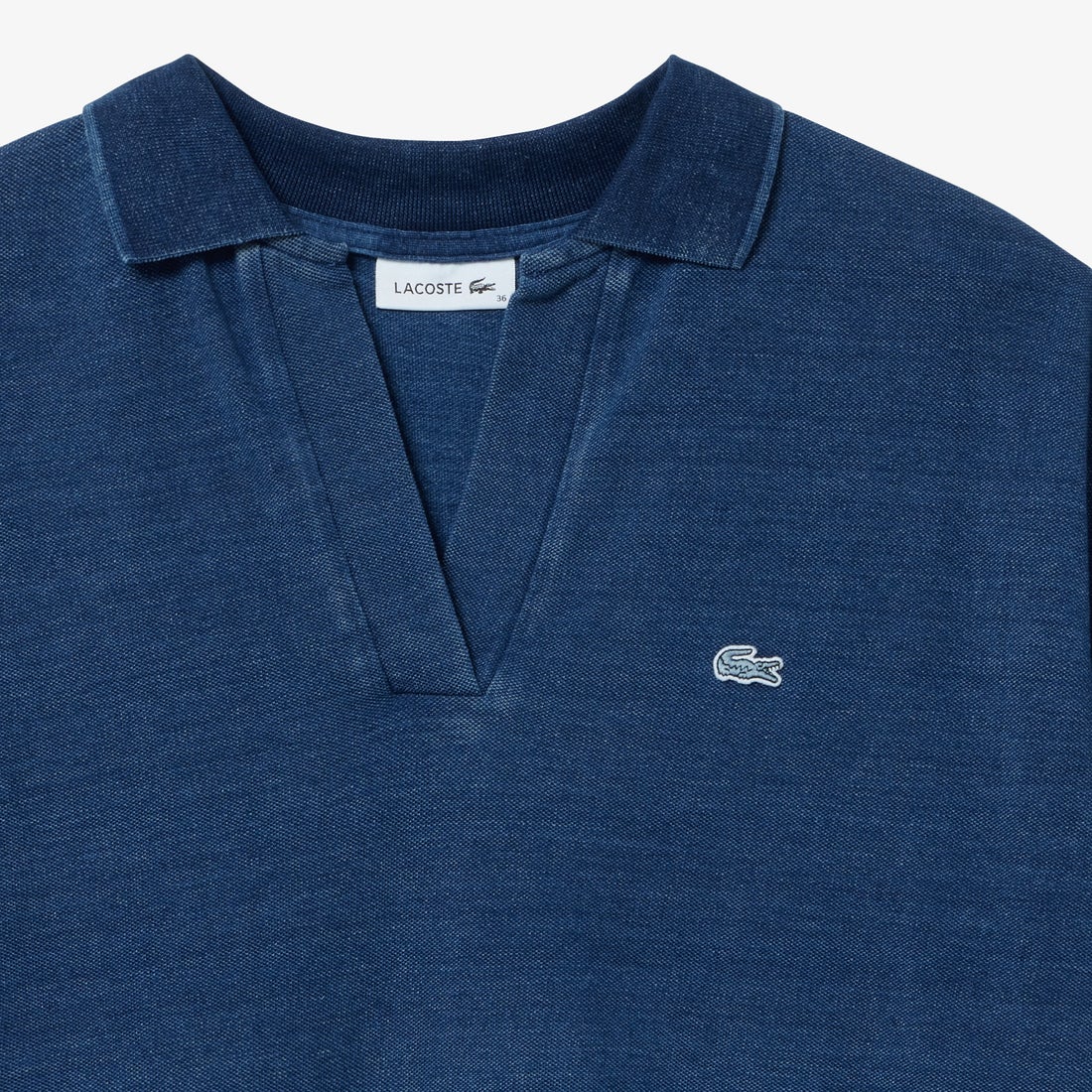 【セール価格】LACOSTEインディゴスキッパーネックポロシャツ ブルー/38L