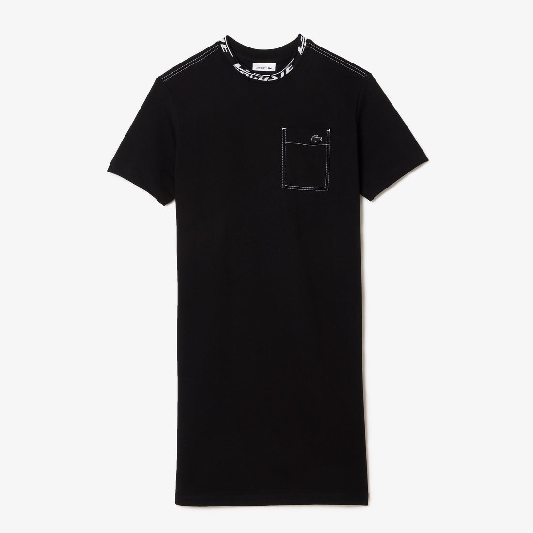 ラコステ LACOSTE ジャカードネックTシャツドレス （ブラック 