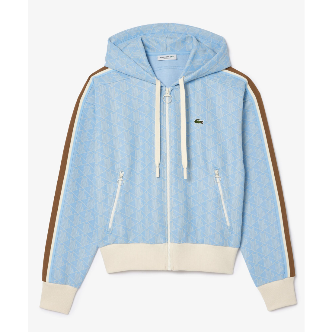 ラコステ LACOSTE モノグラムジャカードフーディー （ライトブルー 